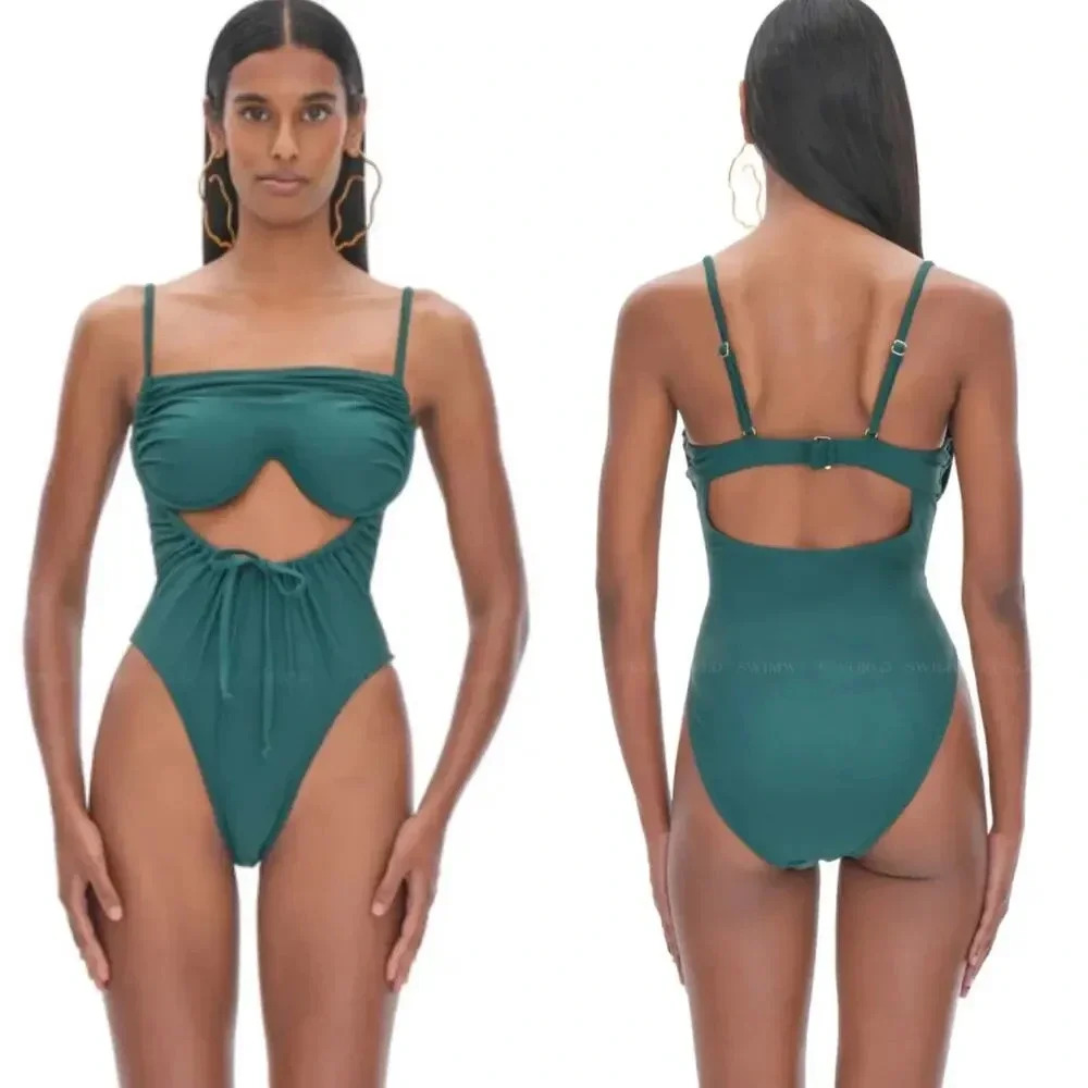 Andrea Iyamah Teal One Piece Swimsuit